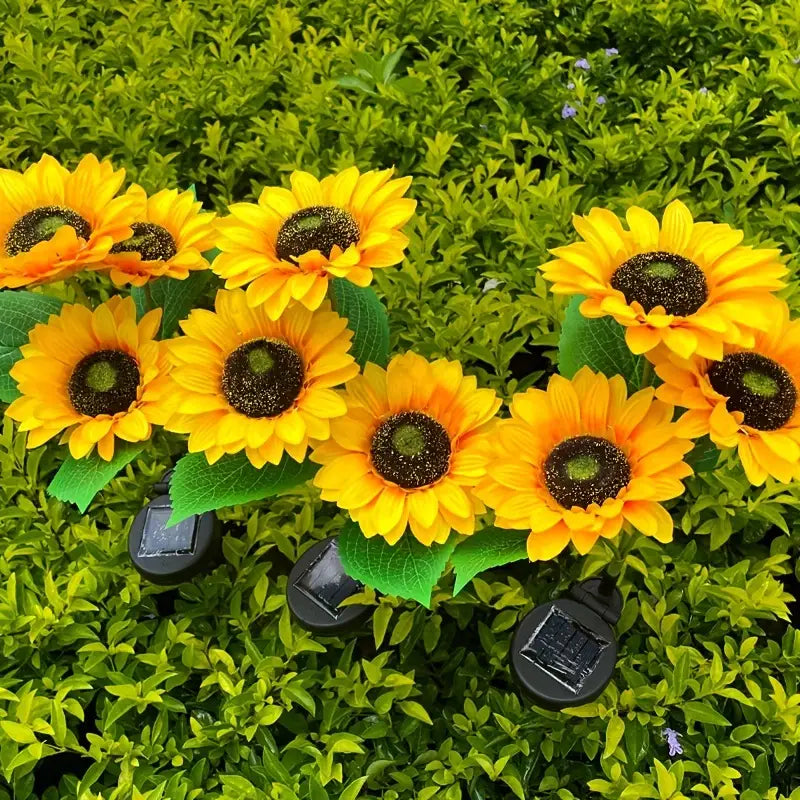 Lumière Solaire à LED en Forme de Tournesol