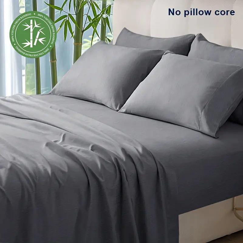 Ensemble de Literie de Refroidissement d'Été 6 Pièces en Fibre de Bambou et Microfibre