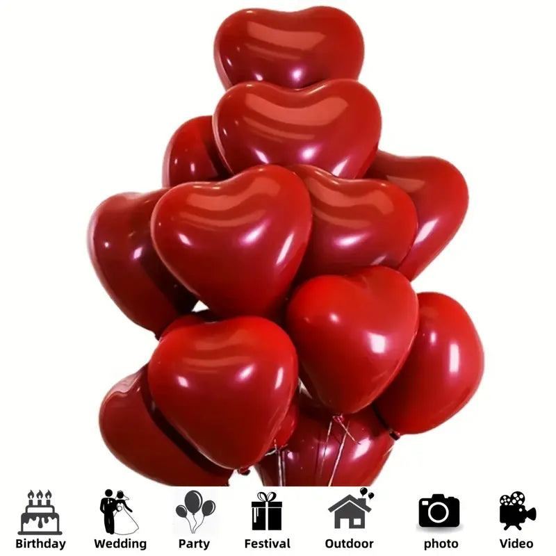 Ballons Cœur Rouge Vibrant (Lot de 35)