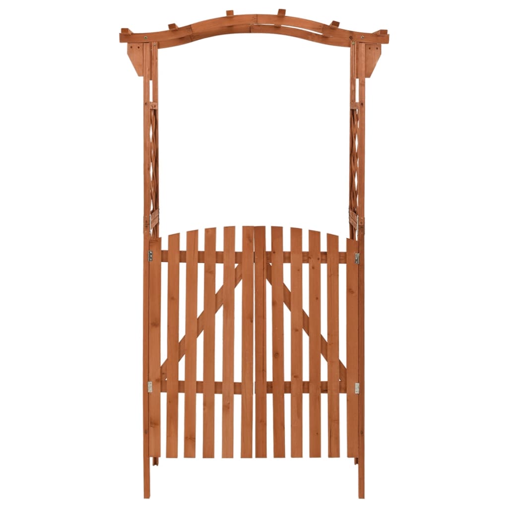 Pergola d'Entrée avec Portail – Élégance Naturelle en Bois Massif