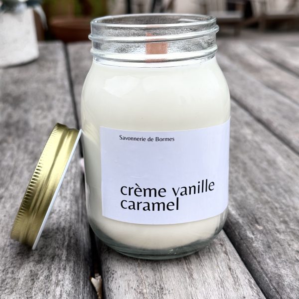 POT DE CIRE 400 G CREME VANILLE CARAMEL - Savonnerie de Bormes