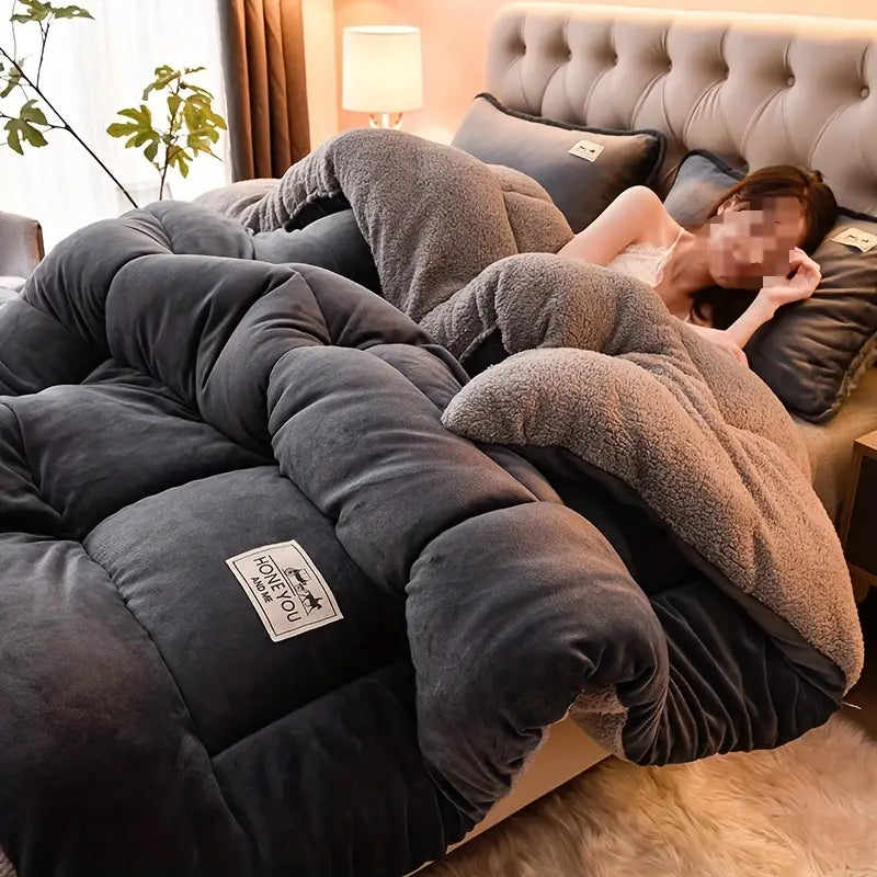 Couette matelassée en polaire – Gris foncé ou bleu saphir