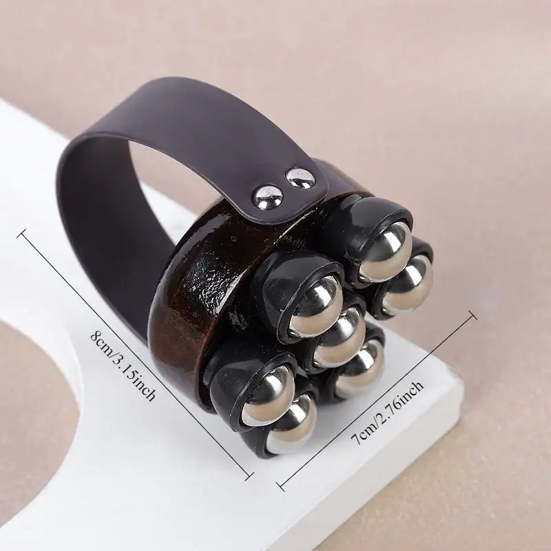 Rouleau de Massage Portable – Outil d’Acupression à 6 Balles Métalliques