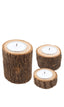 Set Kerzenständer aus Holz – Rustikales Design