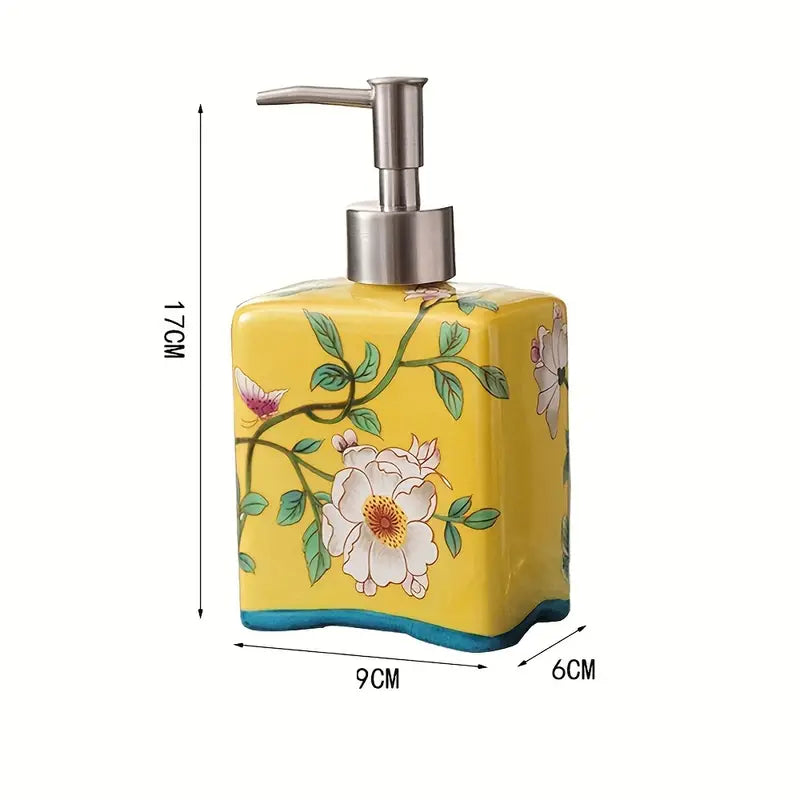 Distributeur de Savon Vintage en Céramique | Rechargeable & Élégant - 410 ml