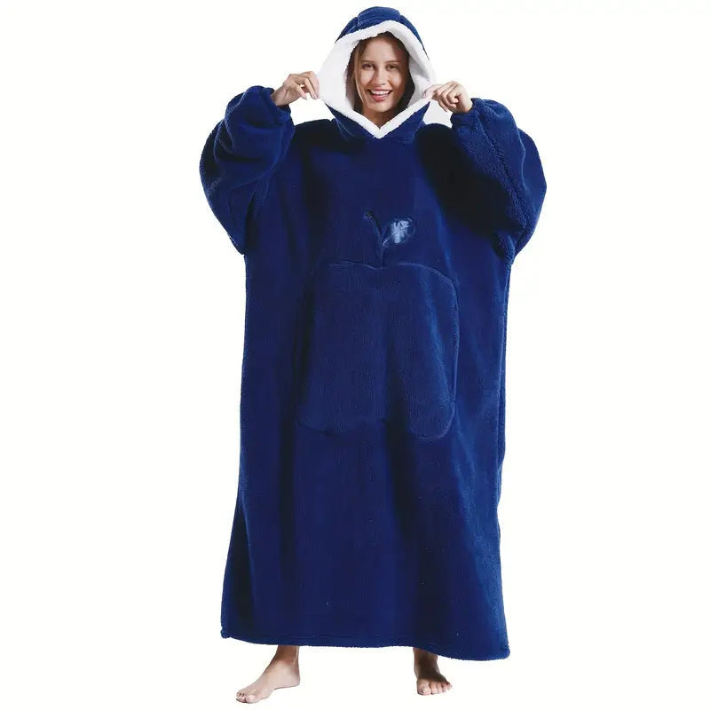 Couverture Portable à Capuche – Sherpa Polaire Chaude & Surdimensionnée