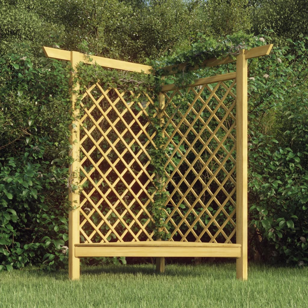 Pergola d’Angle avec Banc Intégré – Invitation au Repos