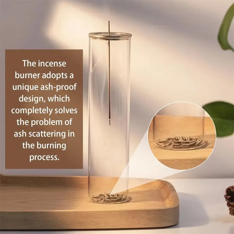Support de Bâtonnet d’Encens Moderne avec Collecteur de Cendres Amovible en Verre