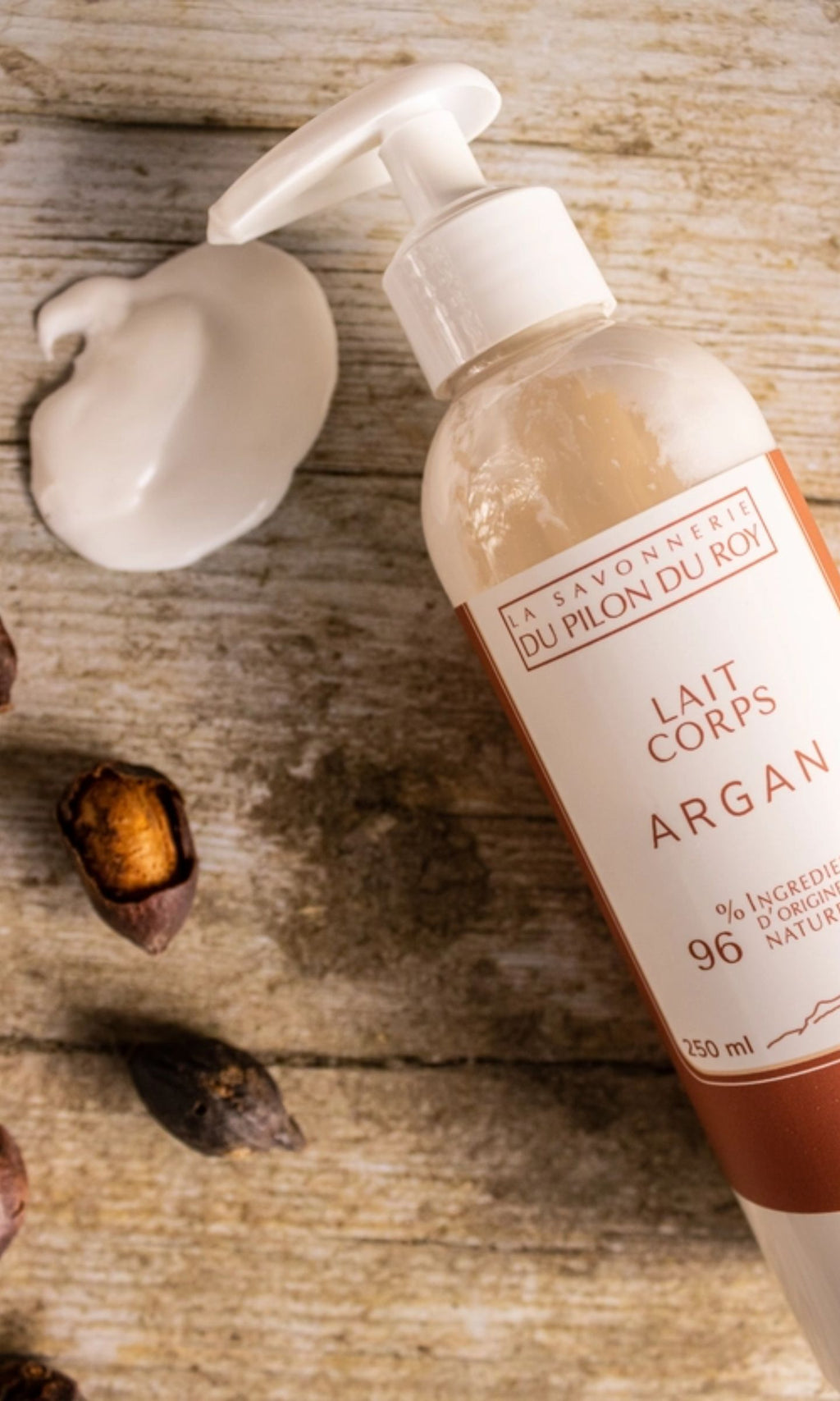 Lait corporel à l'huile d'argan bio 250 ml - Savonnerie Du Pilon Du Roy