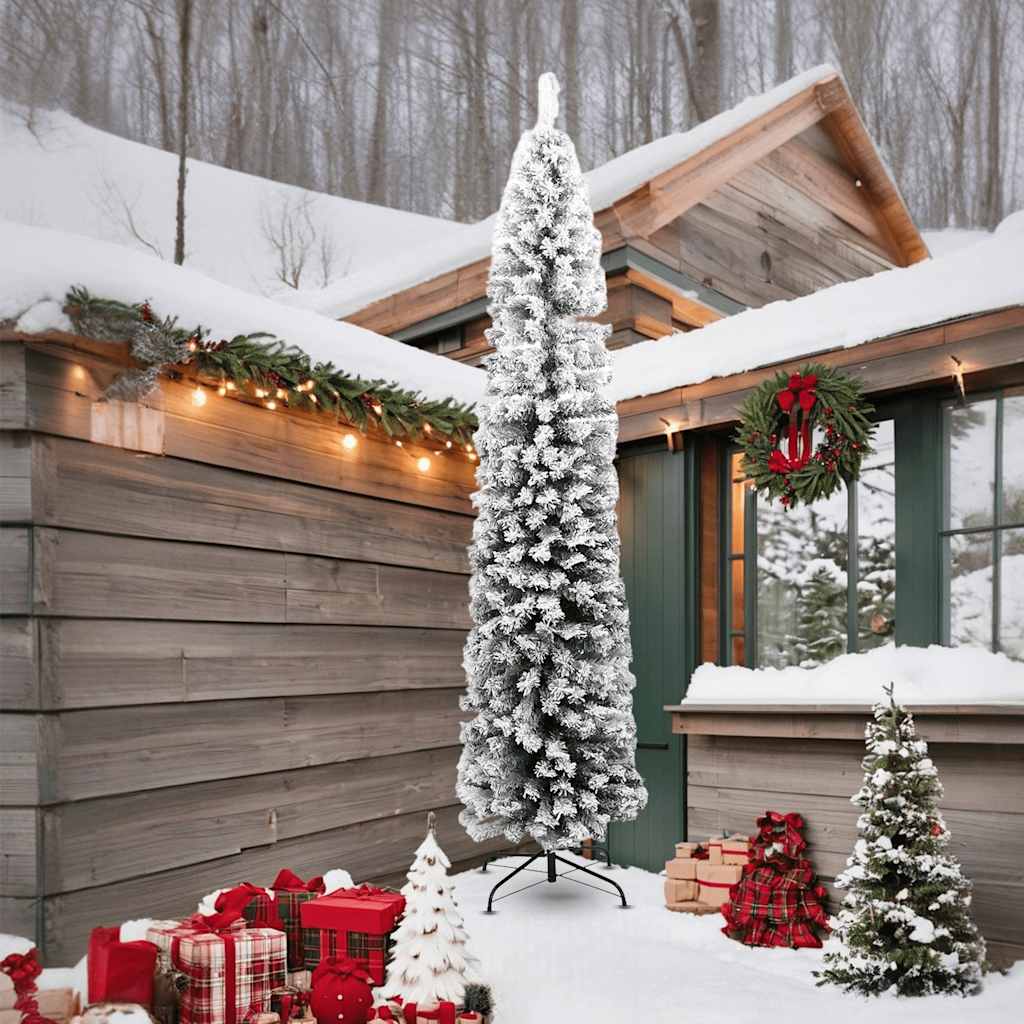 Sapin de Noël Artificiel Mince Flocon de Neige – Design Réaliste