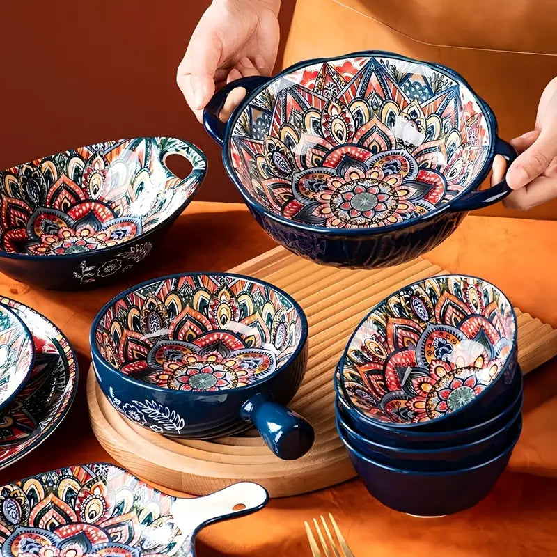 Ensemble de Vaisselle Bohème Élégance – 8 Pièces