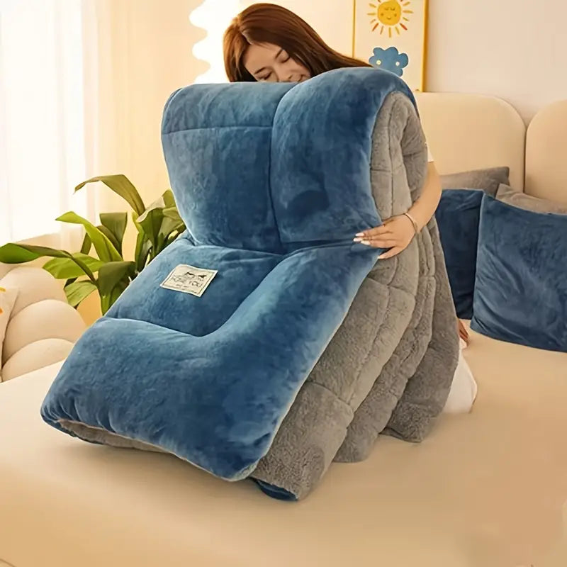 Couette Épaisse Double Face en Velours Lait  –  Haute Qualité