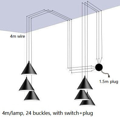 Lampe Géométrique en Métal Noir – Éclairage LED Décoratif