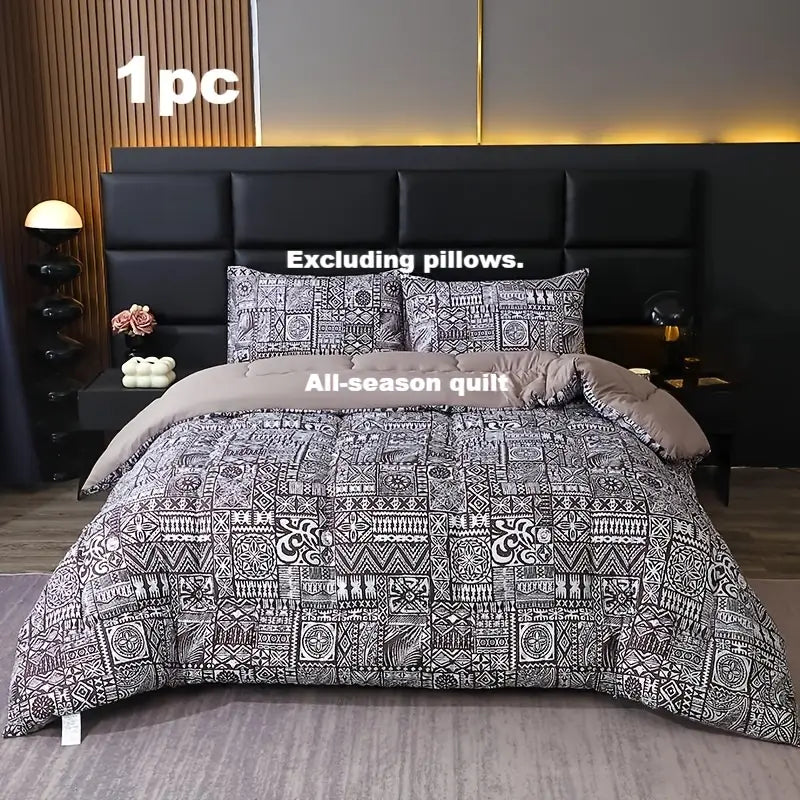 Couette matelassée en polyester – Motif bohème, 9 dimensions