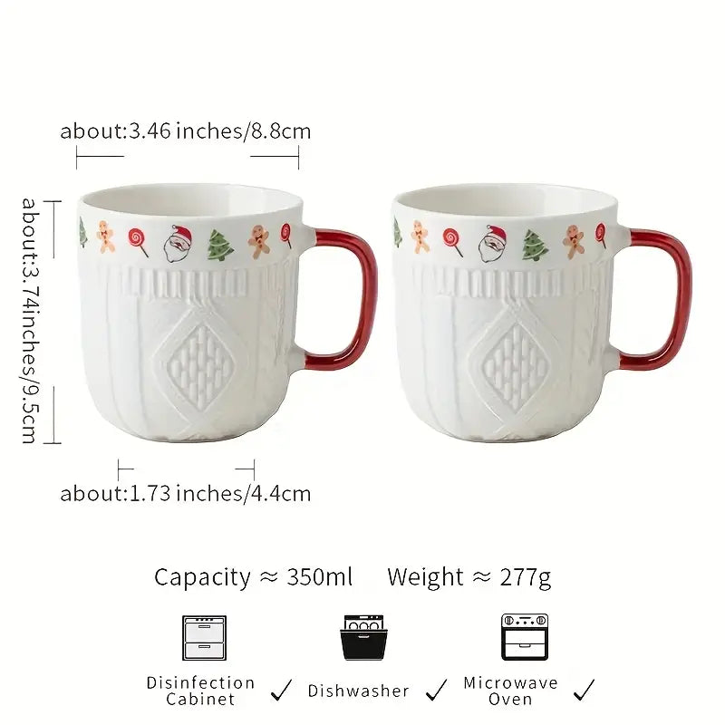 Ensemble de tasses en céramique pour servir le thé ou le café à Noël