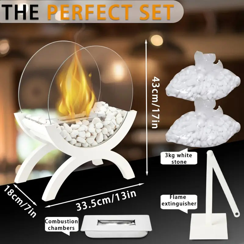 Table de Foyer Contemporaine en Bois – Foyer au Bioéthanol Sans Cheminée