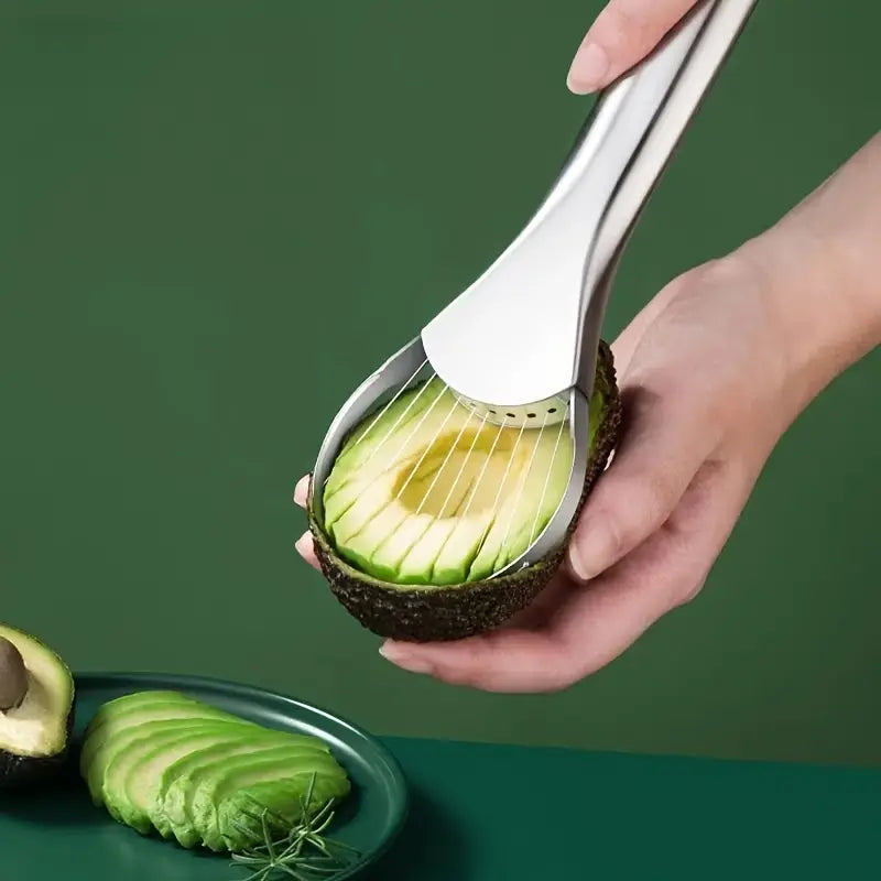 Trancheur & Coupe-Avocat 3-en-1 en Acier Inoxydable