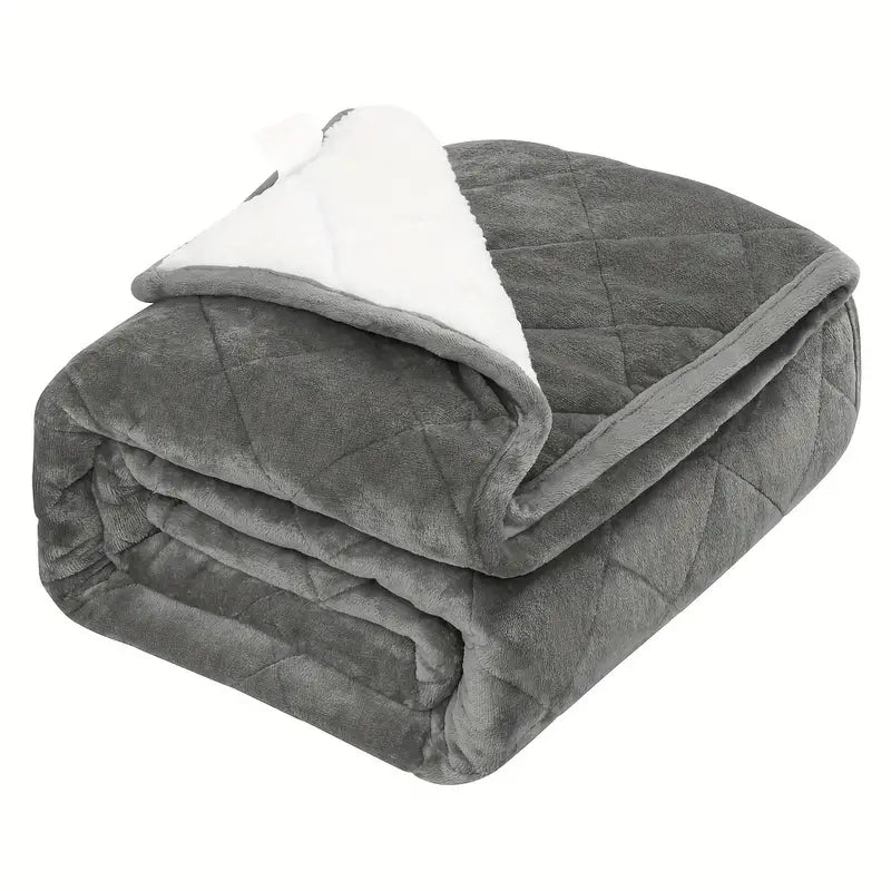 Double Sided Weighted Blanket - Flannel and Sheepskin Super Comfortable