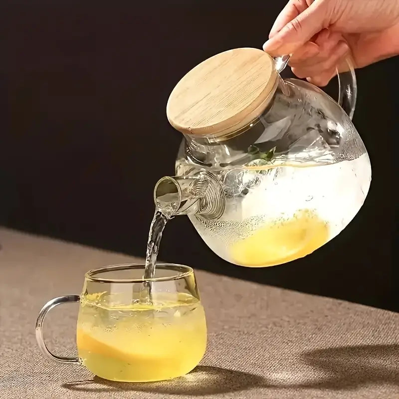 Théière en Verre Blanc avec Filtre Intégré