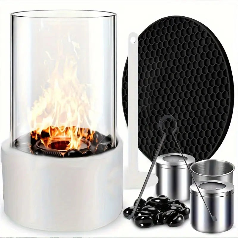 Cheminée de Table Classique Polie au Bioéthanol – Élégance et Chaleur Sans Contrainte