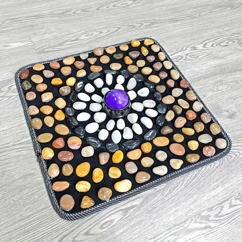 Tapis de Réflexologie ZenSton – Massage Naturel des Pieds avec Rouleau en Pierre