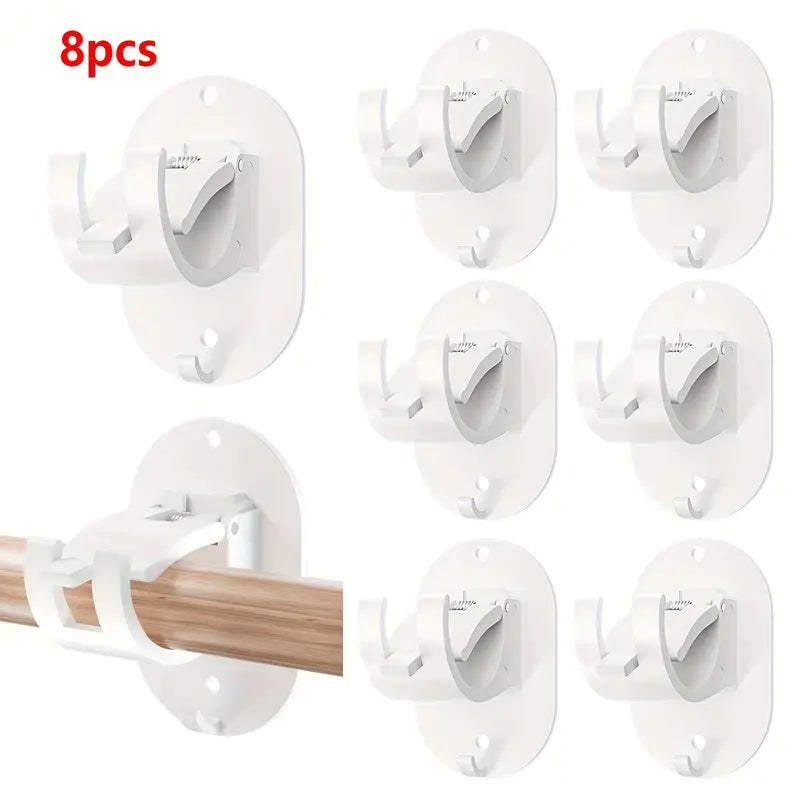 Supports de Tringle de Rideau Sans Perçage – Clips de Montage Auto-Adhésifs