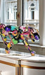 Bunte Leoparden-Harzstatue