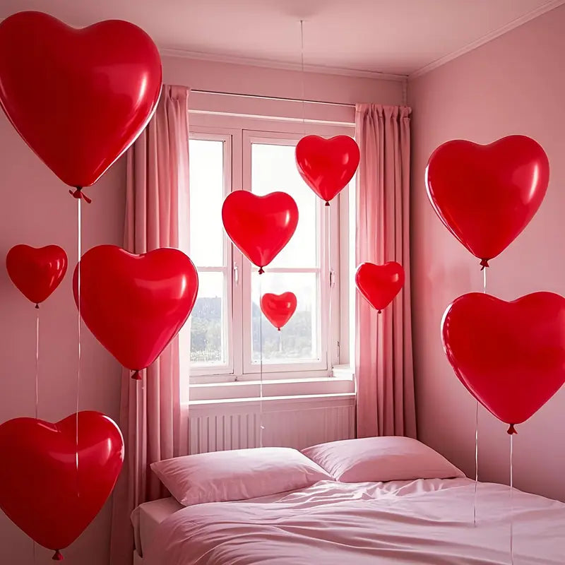 Ballons Cœur Rouge Vibrant (Lot de 35)