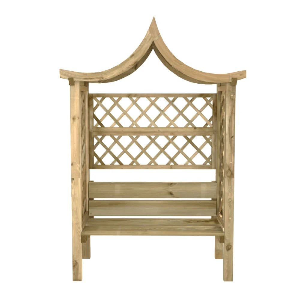 Pergola de Jardin avec Toit et Banc – Bois de Pin Imprégné