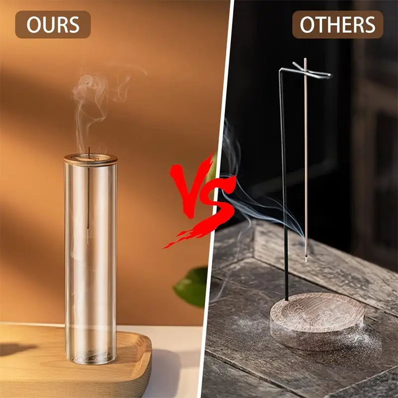 Support de Bâtonnet d’Encens Moderne avec Collecteur de Cendres Amovible en Verre