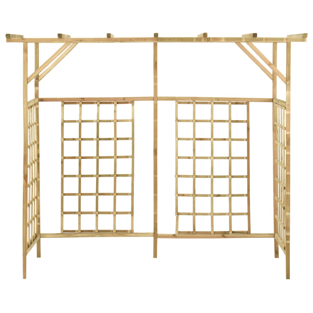 Pergola Cache-Poubelles Triple en Bois de Pin Imprégné