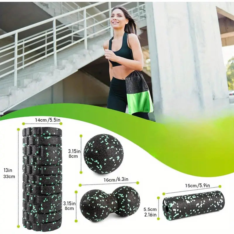 Ensemble de 4 Rouleaux de Yoga en Mousse – Soulagement Musculaire