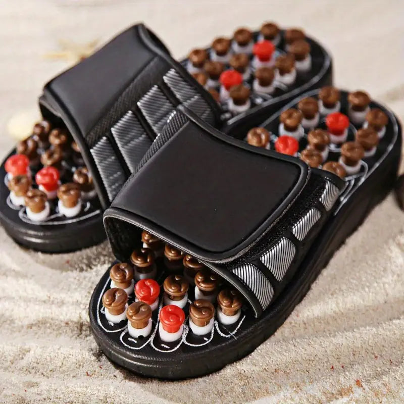 Chaussons Massants Ergonomiques – Nœuds d'Acupression & Semelles Texturées