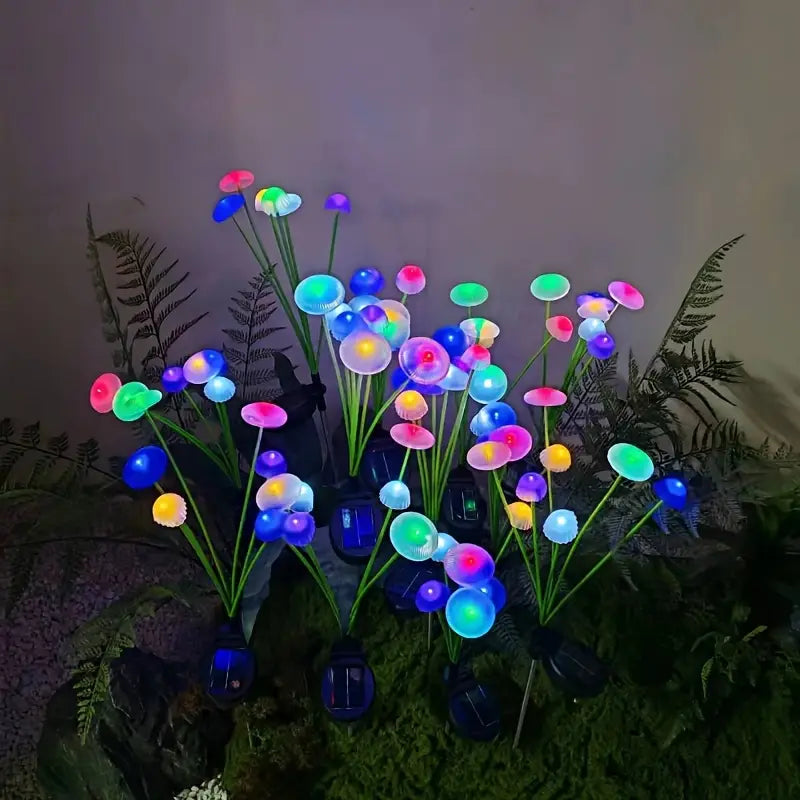 Lumières Solaires à Champignons – avec Capteur de Lumière Intelligent pour Jardin et Chemin
