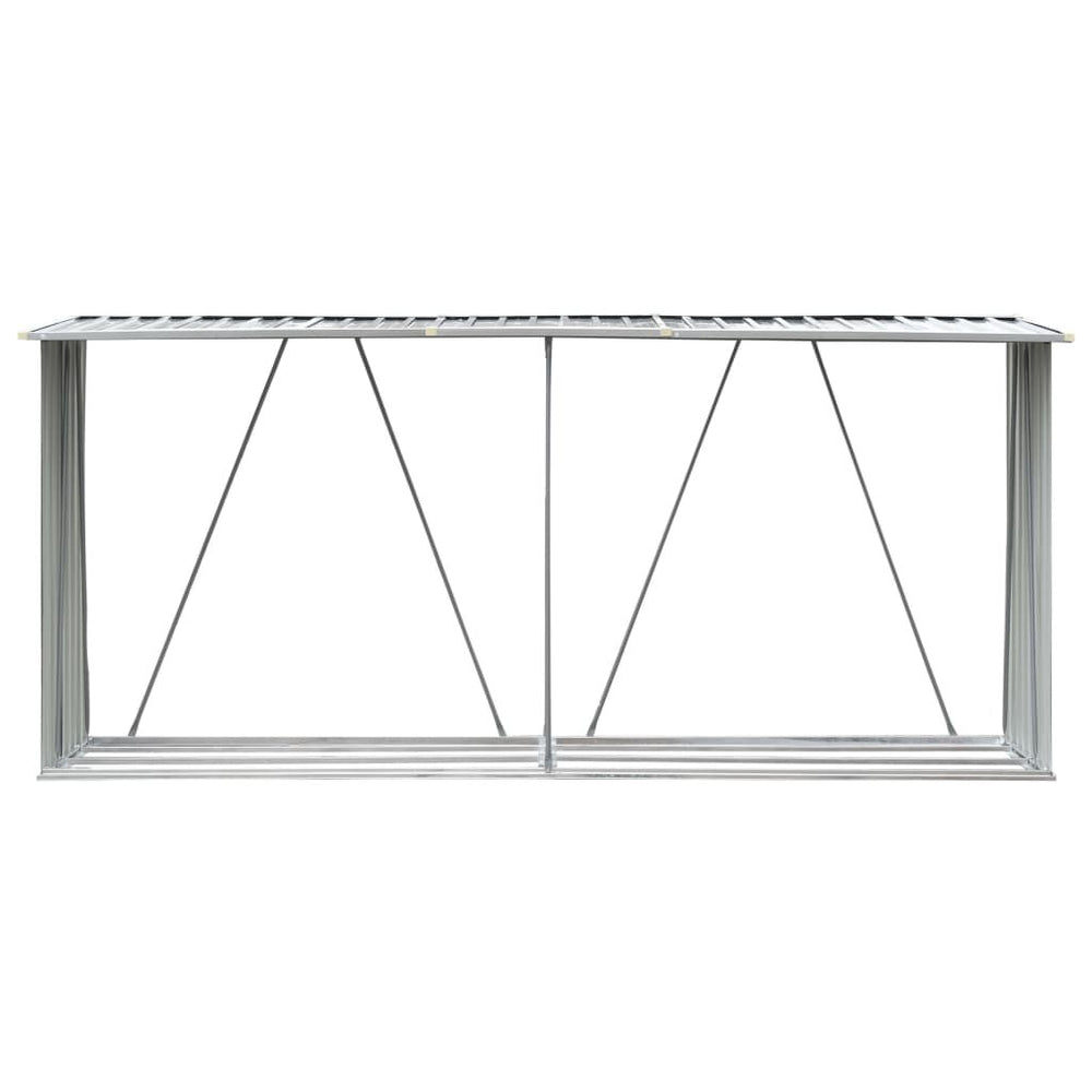 Abri de stockage à bois galvanisé 330 × 84 × 152 cm anthracite Gris