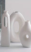 Set of 4 White Ceramic Vases - Minimalist Nordic Bohemian Style