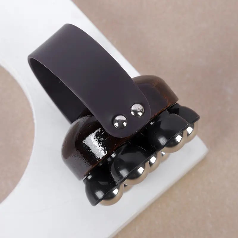 Rouleau de Massage Portable – Outil d’Acupression à 6 Balles Métalliques