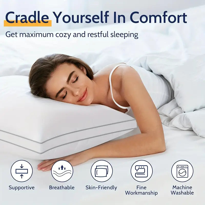 Ensemble de 2 Coussins de Qualité Hôtelière – Doux, Respirants et Confortables