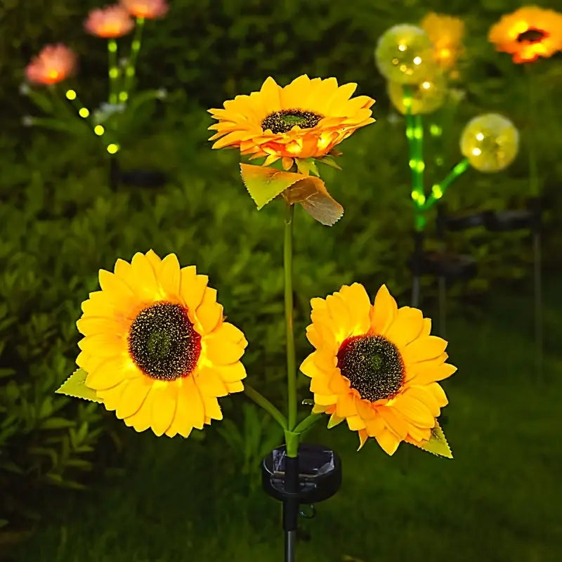 Lumière Solaire à LED en Forme de Tournesol