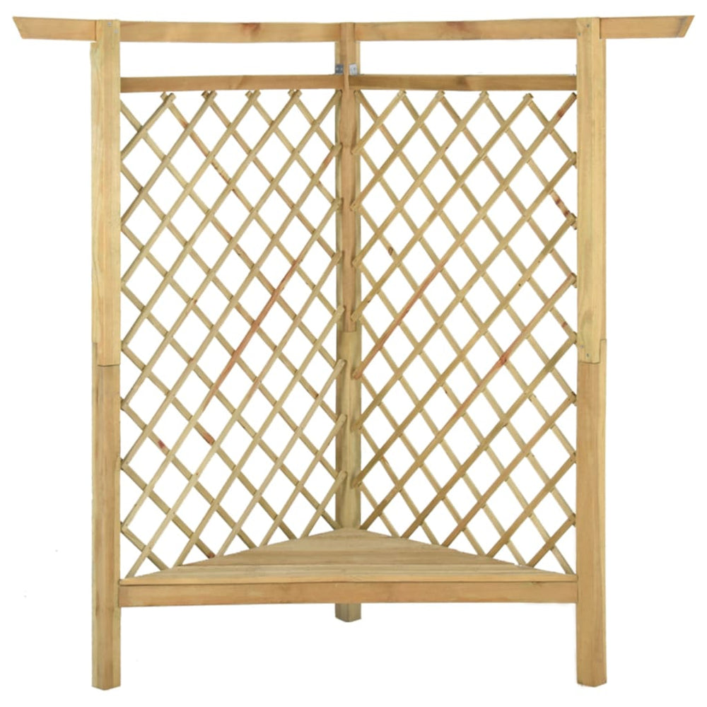 Pergola d’Angle avec Banc Intégré – Invitation au Repos