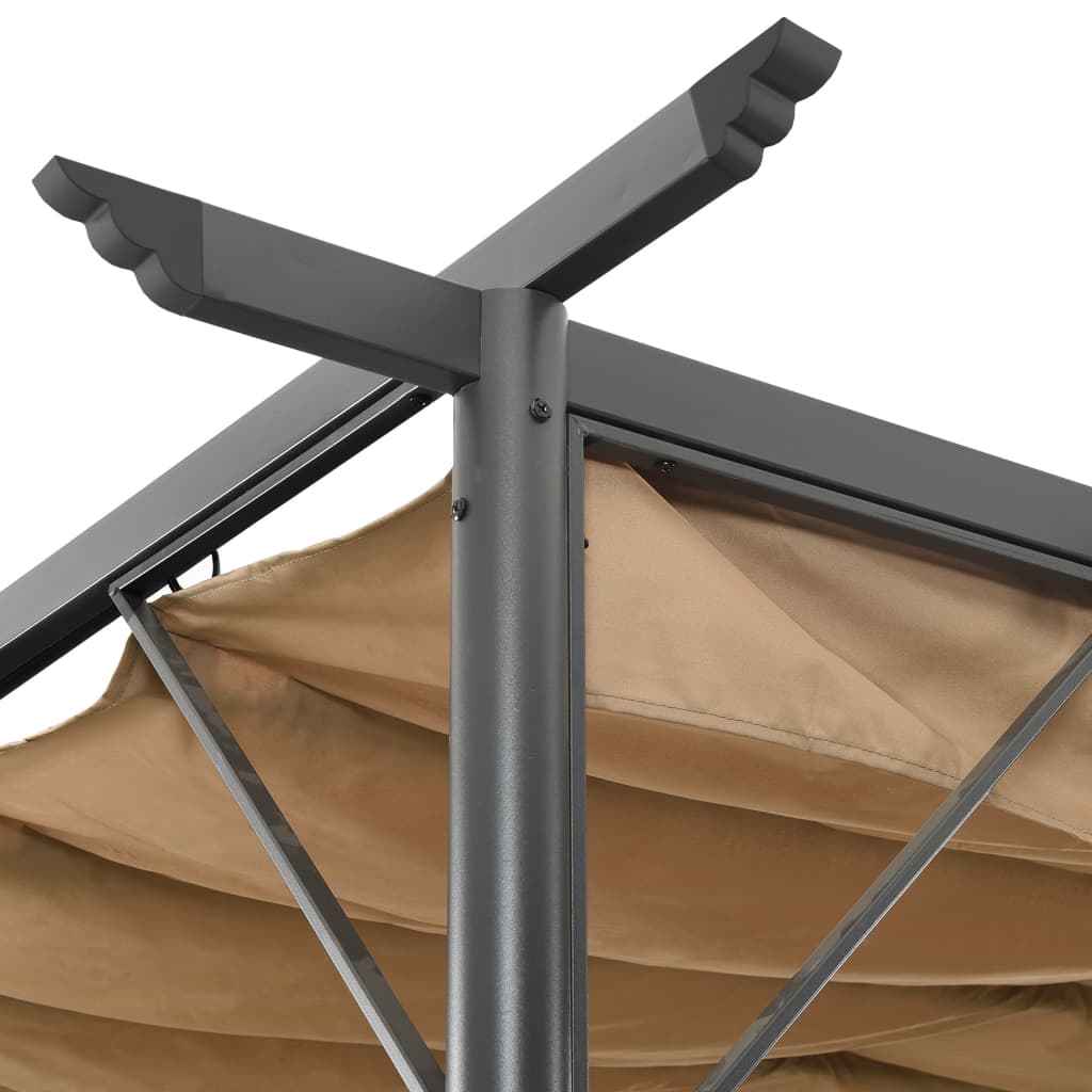 Pergola Élégance Taupe 3x3 m – Toit Rétractable Acier Premium