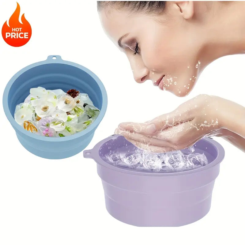 Bassin à Glace en Silicone Pliable avec Plateau Intégré