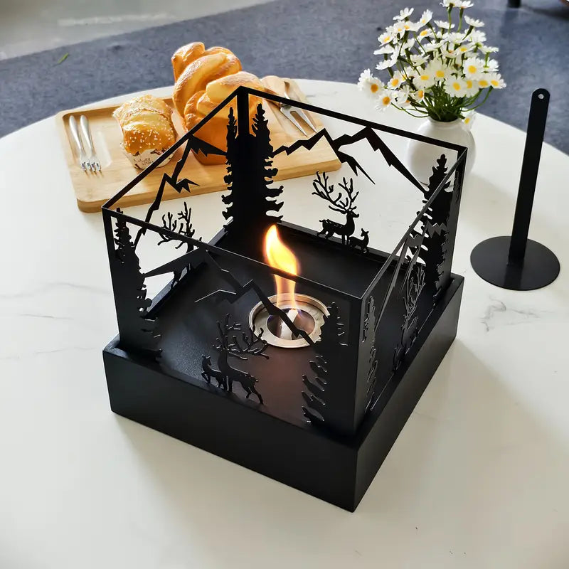 Nouveau Poêle à Alcool Carré – Flamme Réelle & Ambiance Chaleureuse à la Française