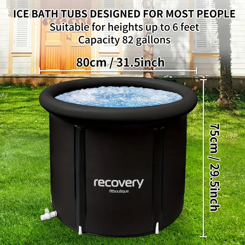 Baignoire XL Pliable avec Couvercle – Thérapie par l’Eau Froide pour Athlètes et Passionnés de Fitness