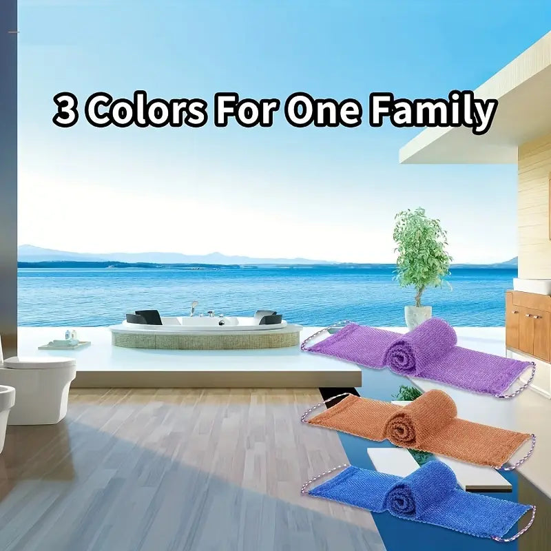 4er-Set afrikanische Peeling-Schwämme – langes Peeling-Netz mit Kordel