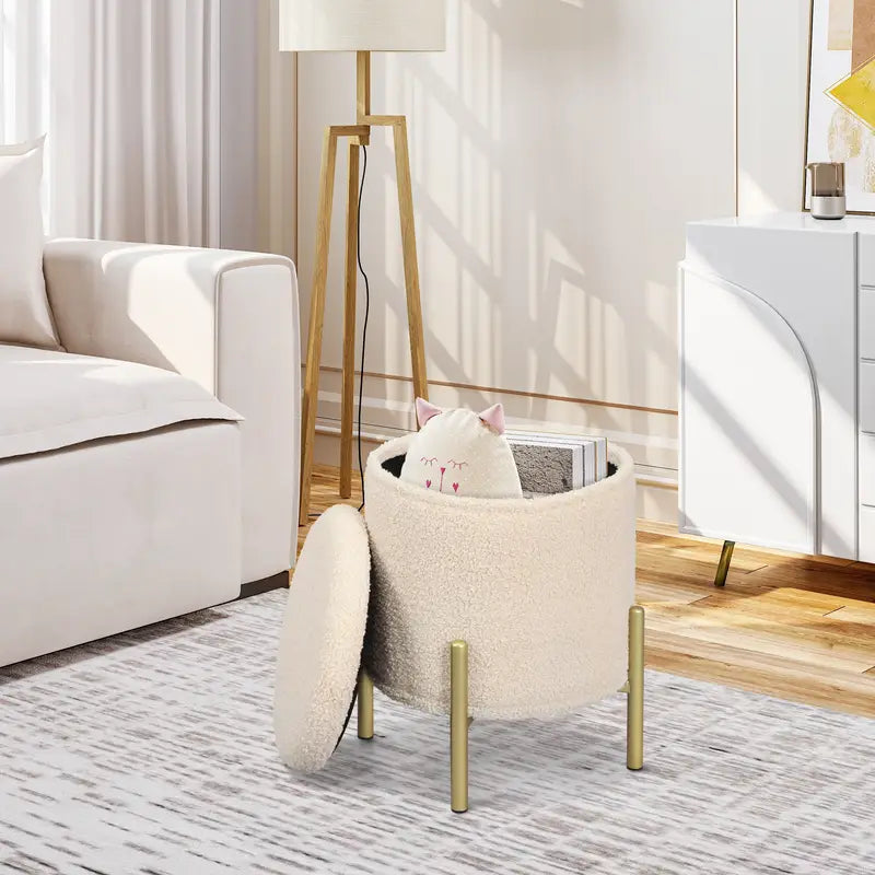 Tabouret Rembourré avec Espace de Rangement - Élégance et Praticité