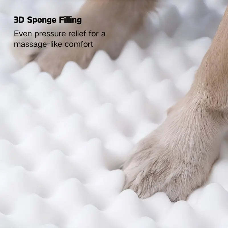 Lit de Refroidissement XL pour Chien – Coussin Respirant avec Tapis en Rotin & Éponge