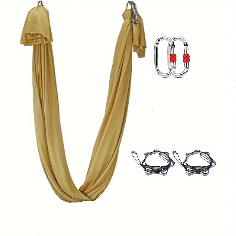 Hamac de Yoga Aérien 5 m – Balançoire Suspendue avec Boucles & Chaîne