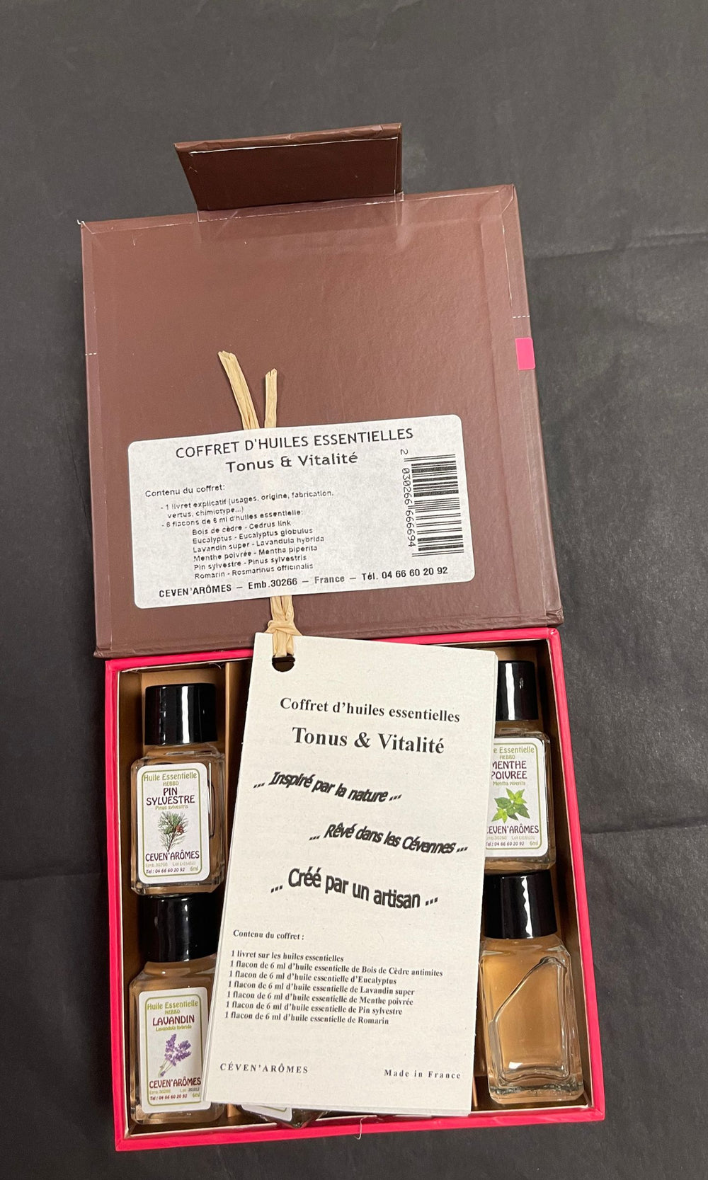 Coffret Tonus & Vitalité - 6 Flacons d'Huiles Essentielles avec Livret Explicatif – Céven’Arômes