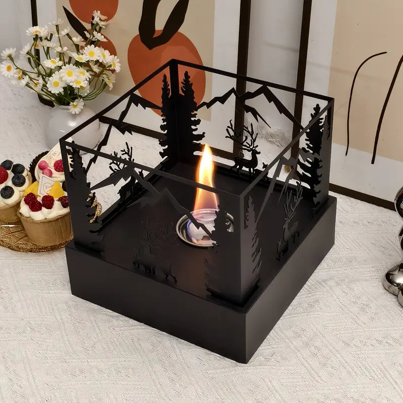 Nouveau Poêle à Alcool Carré – Flamme Réelle & Ambiance Chaleureuse à la Française